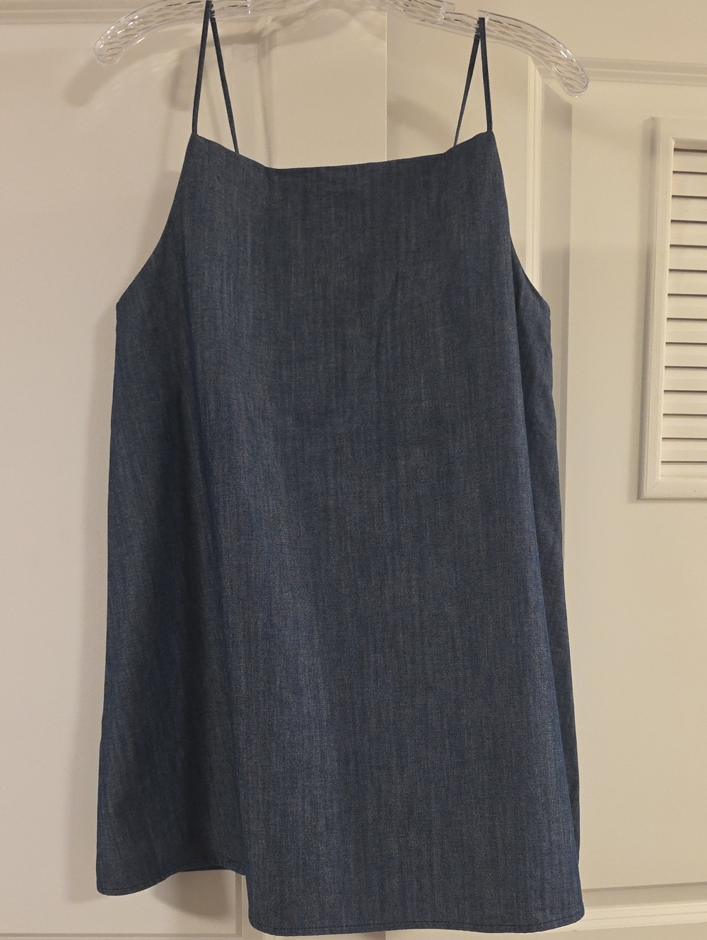Zara Dark Denim Mini Slip Dress with Thin Straps